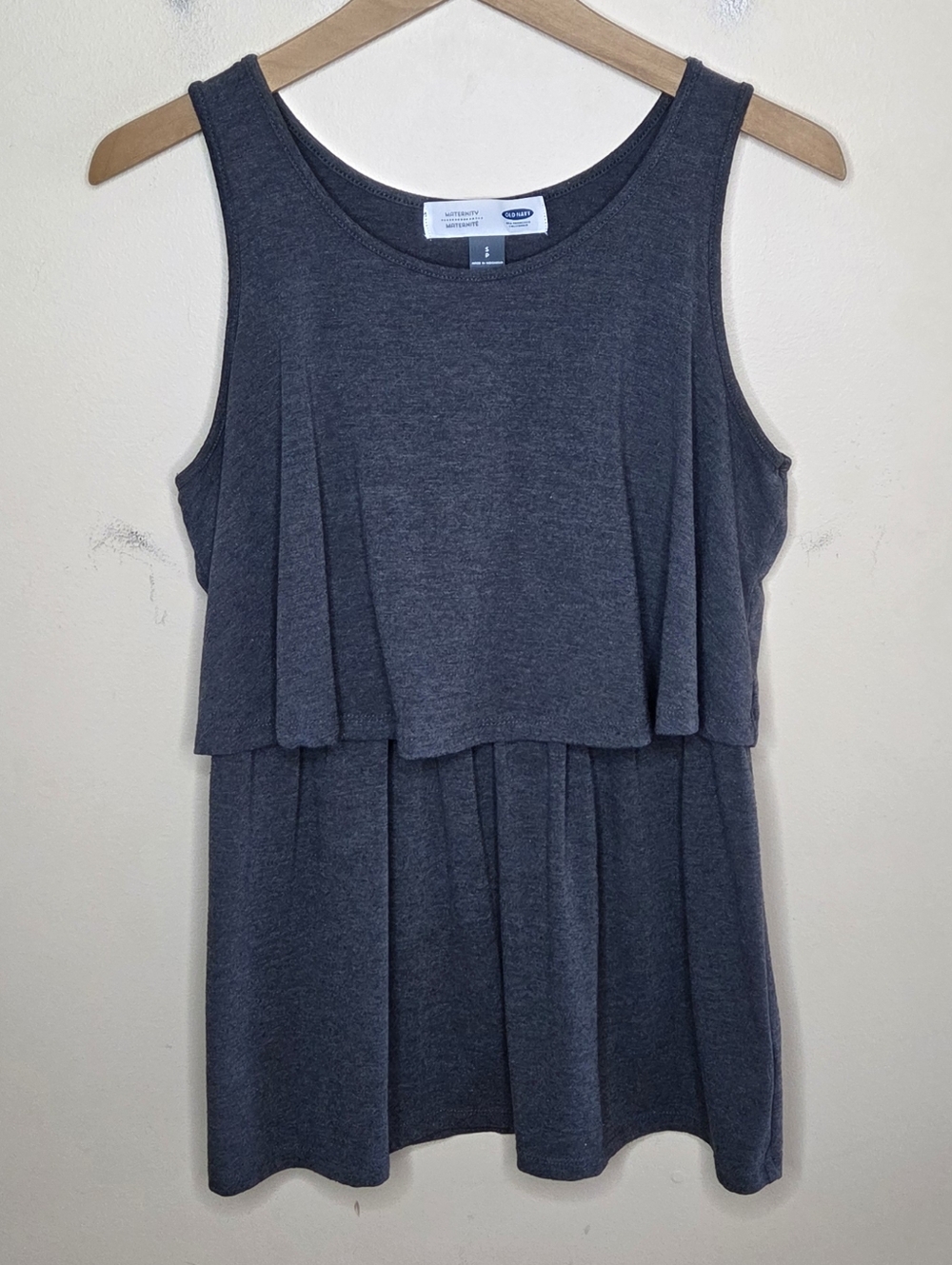 Old Navy Maternity Layered Dark Gray Nursing Tank Top Size Small